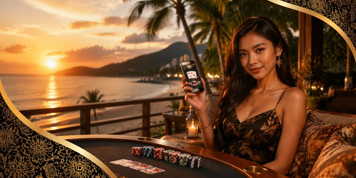 Pemain poker Pulau Pinang berpakaian batik menikmati permainan kasino dengan peluang jackpot